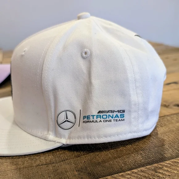 Mercedes AMG Petronas, Lewis Hamilton, F1, Monster, Flat Brim White Cap - Picture 3 of 8